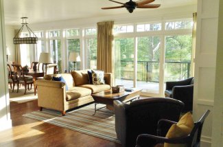 a livingroom with a Patio Door