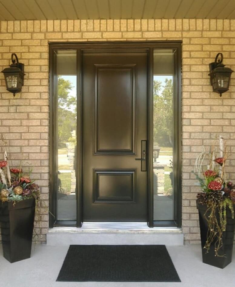  Steel  Front  Entry  Door  with Full Glass  Sidelites 