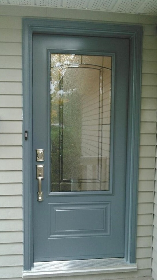 Steel 1 Panel 3QTR Lite Concord Glass Blue | Kempenfelt Windows & Doors