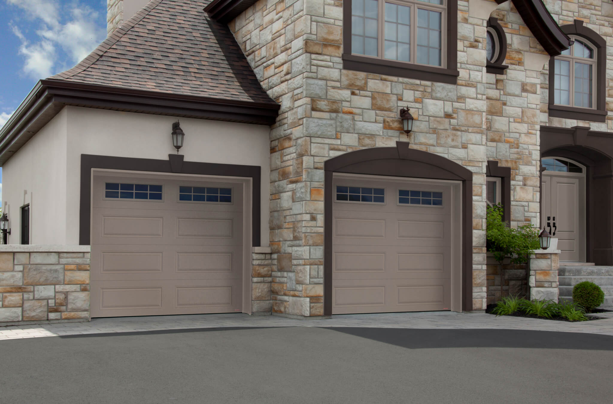 tan garage doors