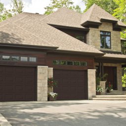 double brown garage doors