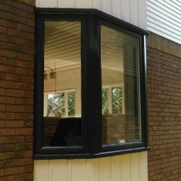 bay window fixed casement black outside white inside