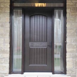 fiberglass 2ppct solid dark walnut wood grain double s10 sidelite rectangular transom chinchilla glass