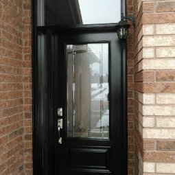 steel 1 panel 3QTR concord glass black s10 sidelite granite rectangular transom