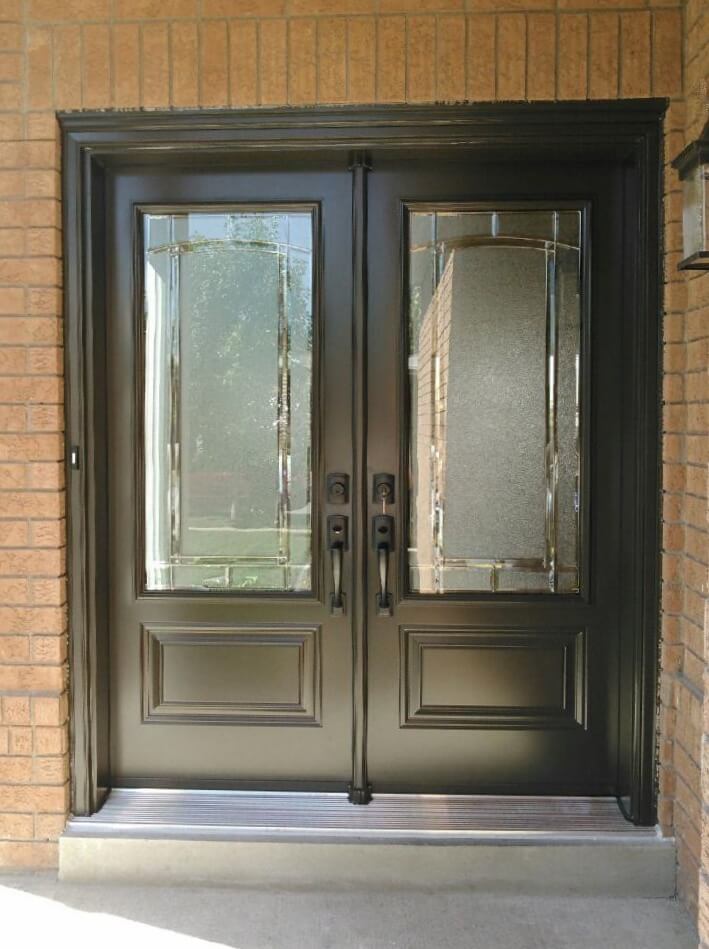 steel 1 panel 3QTR lite concord glass commercial brown