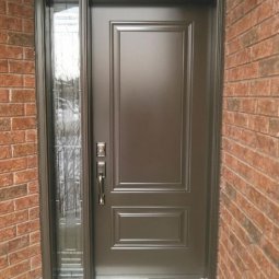 steel 1 panel 3QTR lite solid brown single s10 sidelite york glass