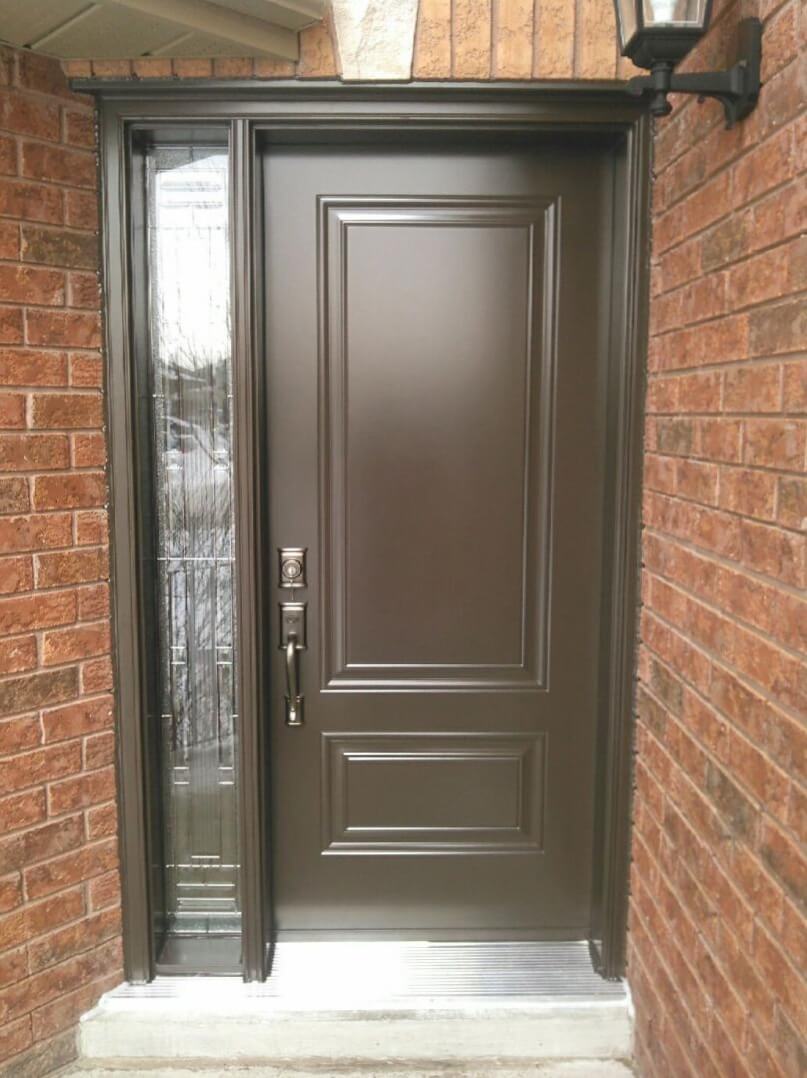 steel 1 panel 3QTR lite solid brown single s10 sidelite york glass