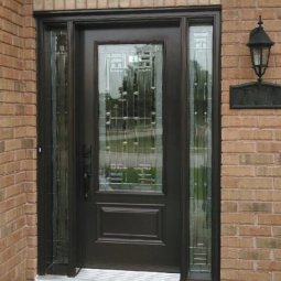 steel 1 panel 3QTR lite york glass brown or black double s10 sidelite