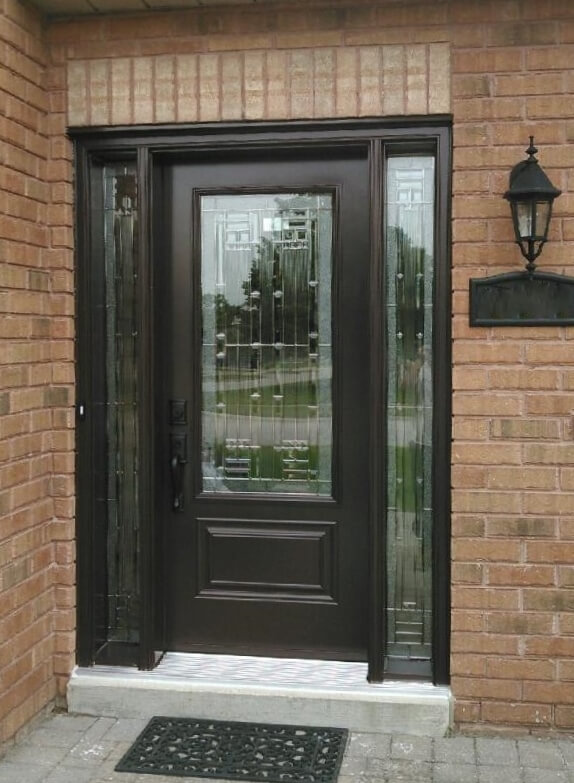 steel 1 panel 3QTR lite york glass brown or black double s10 sidelite