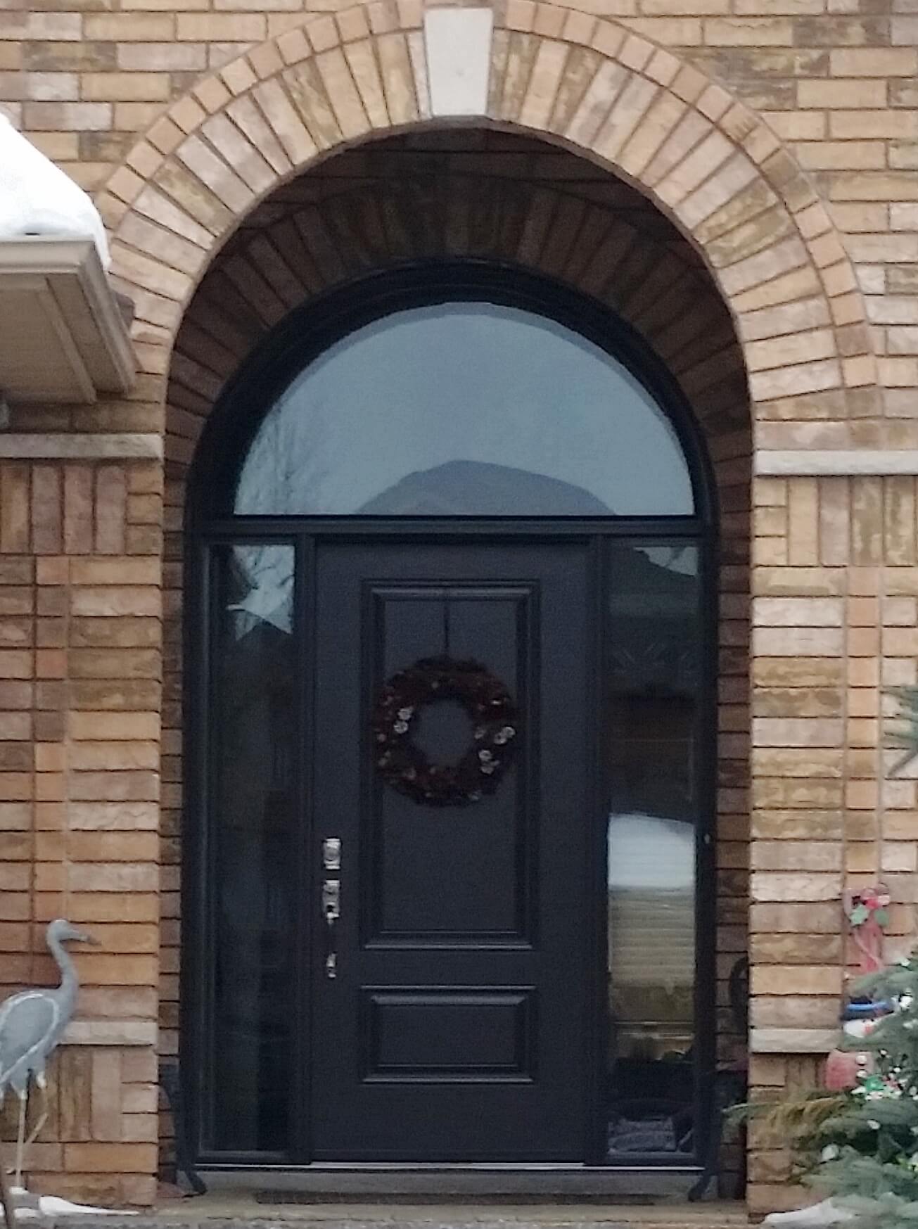 steel 1 panel 3QTR solid black dark grey double s10 sidelite chinchilla elliptical transom