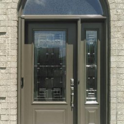 steel 1 panel 3QTR york glass taupe earth brown sidelite half circle transom sparkolite hide a screen