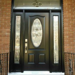 steel 1640 oval decorative glass black double full sidelite rectangular transom