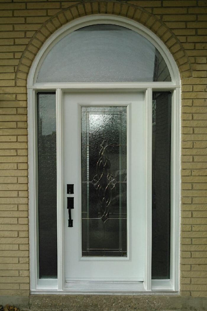 steel full classic glass white door