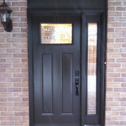 steel dark brown door