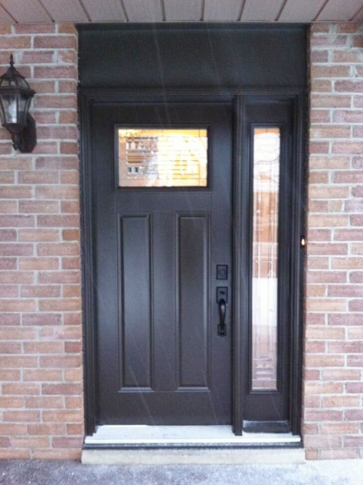 steel dark brown door