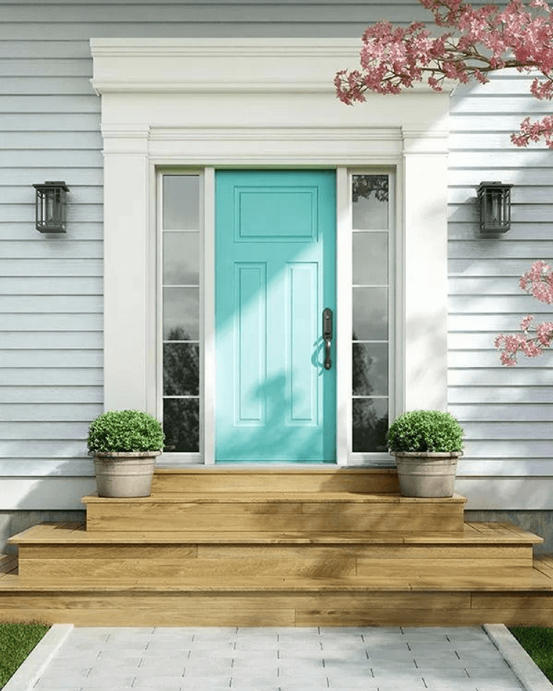 cyan front door