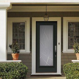Black Door with Large Glass Panel