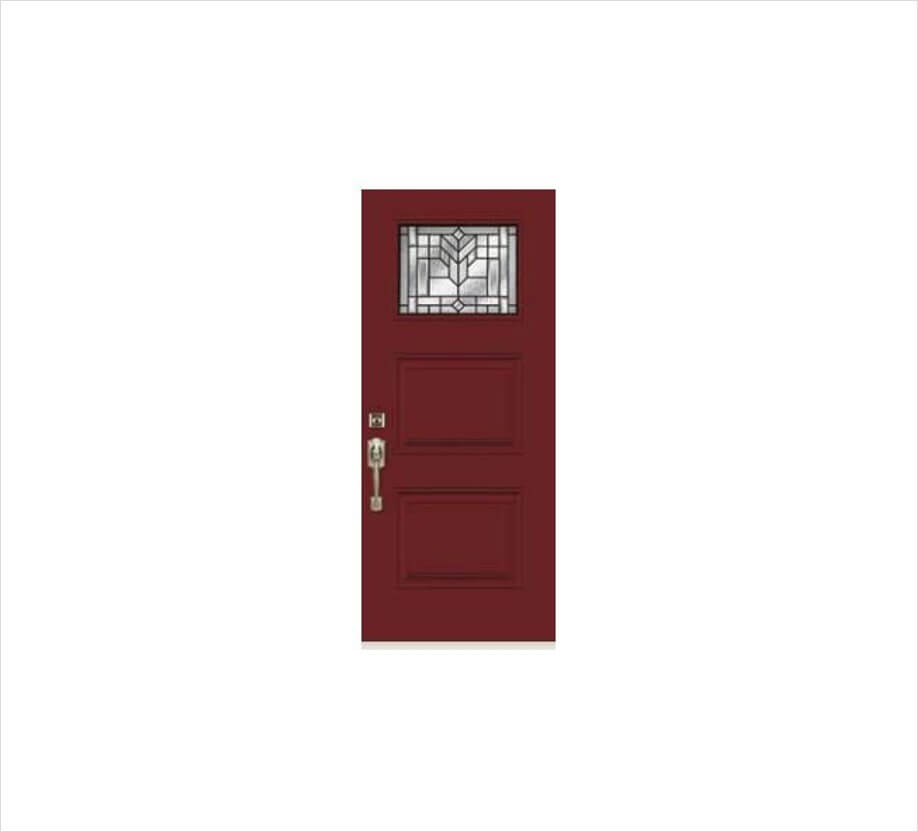 Executive Panel Fiberglass Door with Banff Decorative Glass Canadian Legacy Series