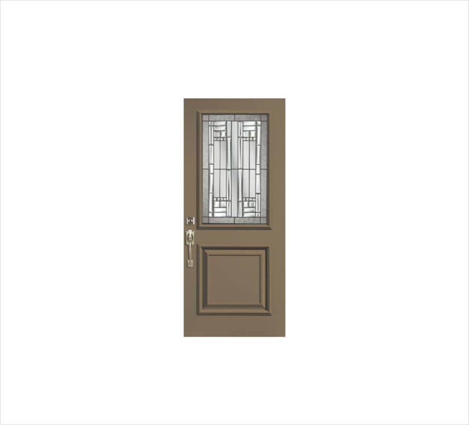 Executive Panel Fiberglass Door with York Decorative Glass Canadian Legacy Series 2