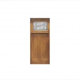 Fiberglass Wood Grain Door Dentil Shelf with York Decorative Glass Canadian Legacy Series