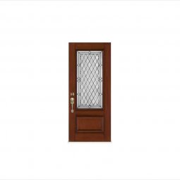 Fiberglass Wood Grain Door with Lisbon Decorative Glass Canadian Legacy Series