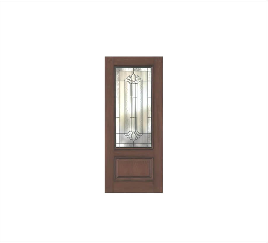 Fiberglass Wood Grain Door with Royal Decorative Glass Canadian Legacy Series
