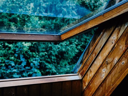 an open wooden window